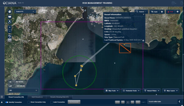 OCIANA Screenshots tracking USV path. Source: GSTS