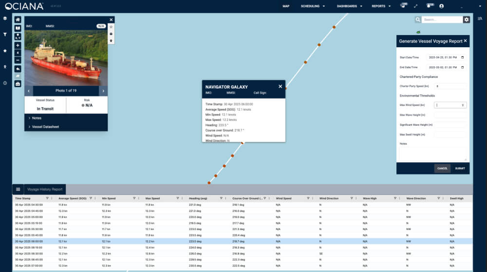 OCIANA® Voyage Report 1